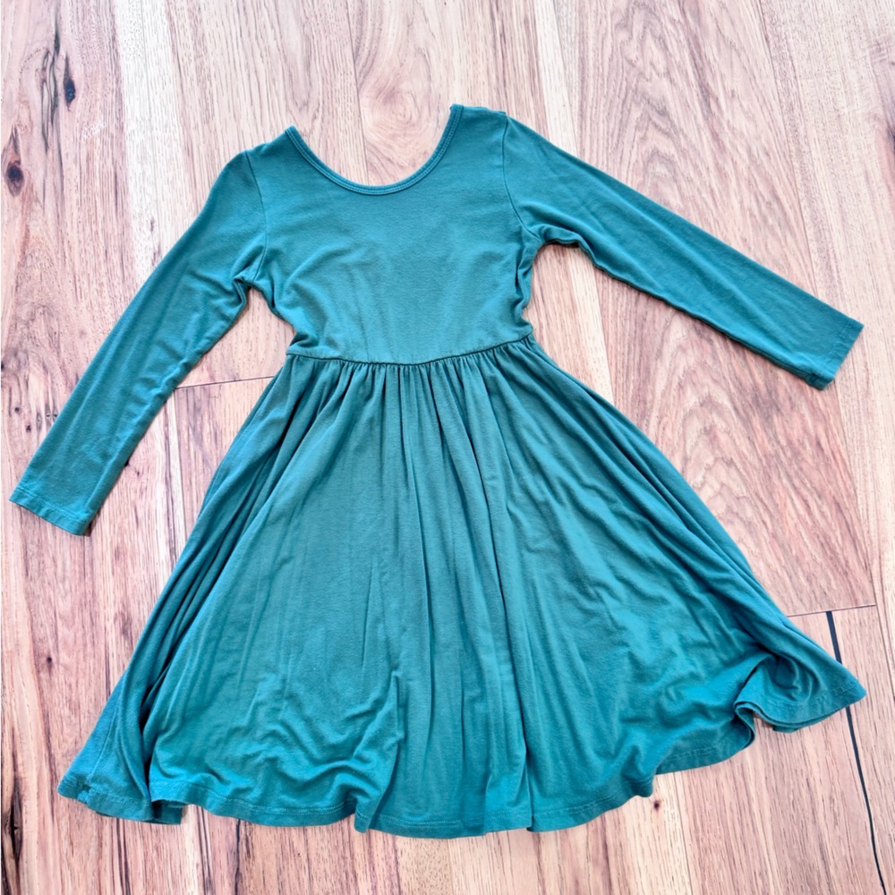 Kyte BABY Green Long Sleeve Twirl Dress